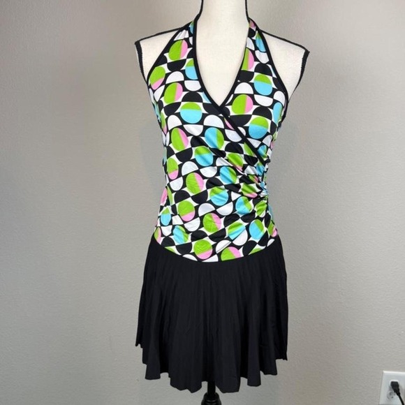 The Unbranded Brand Dresses & Skirts - Y2K Tiffany halter dress with multicolored polkadots Size small
